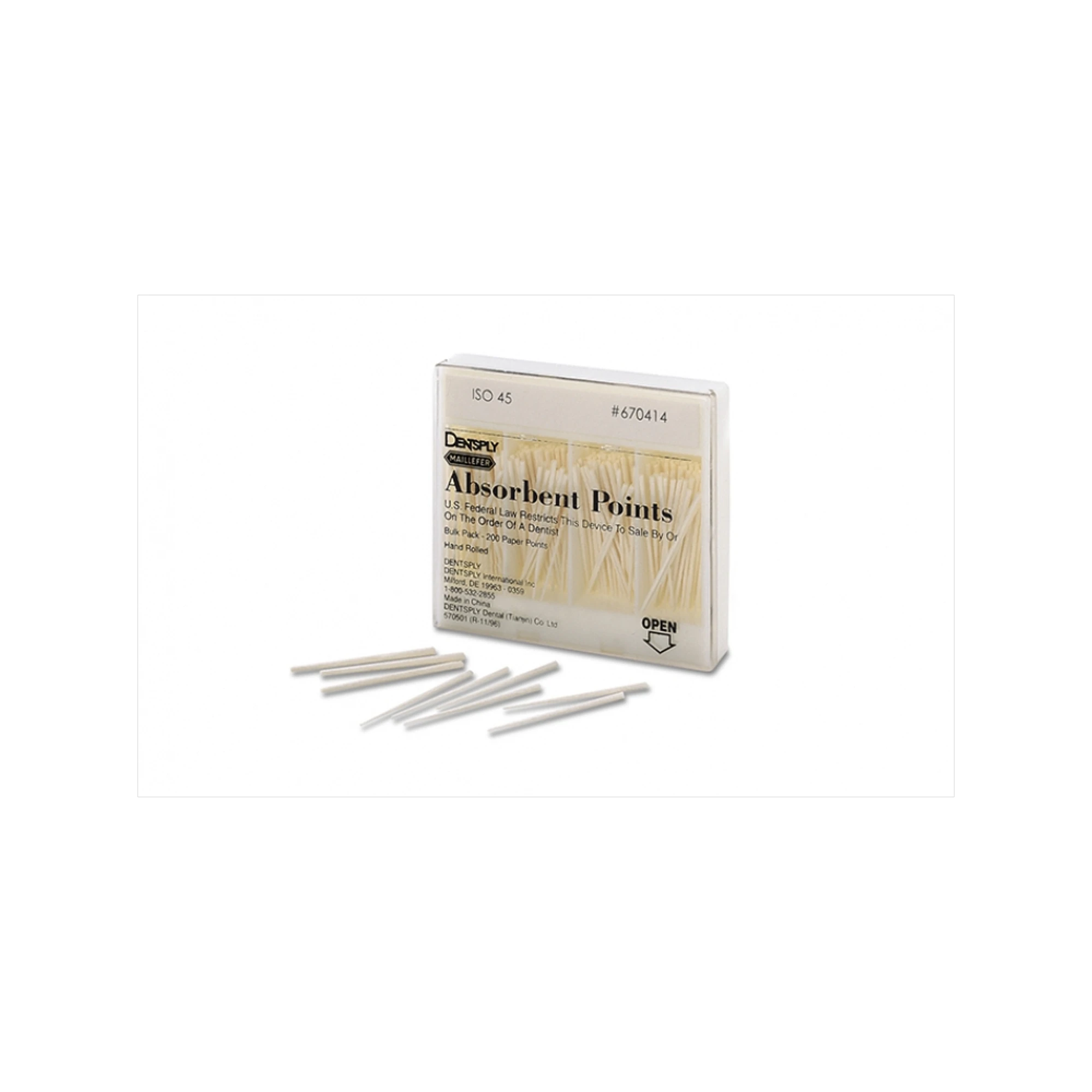 Dentsply Maillefer Absorbent Paper Points, ISO #35, 0.02 Taper, Hand-Rolled, Bulk Pack of 200, 670412