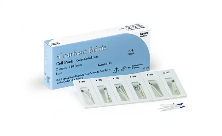 Dentsply Maillefer Absorbent Paper Points, #50, 0.02 Taper, Sterile, Cell Pack, 180/Pk, 670179