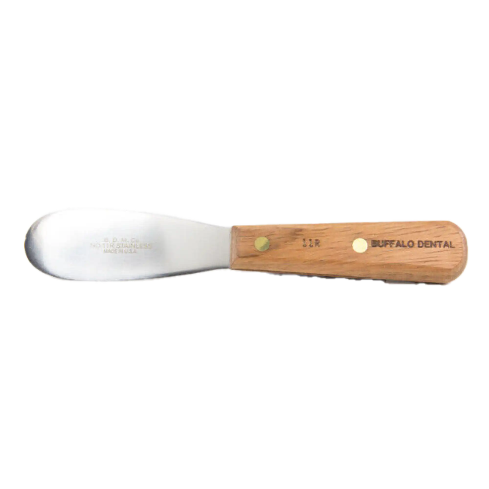 Buffalo Dental #11R Stainless Steel Flexible Blade Spatula, 3-1/2", Rosewood Handle, 1/Pk, 79420