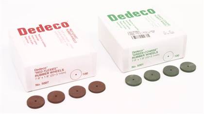 Dedeco Brown Square-Edge Rubber Wheels, 5/8" x 1/16", 100/Box, 5030