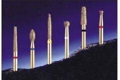 Alpen® Multi Use Diamond Bur, FG, Flame, Coarse, Blue, #873, 1.4 mm Diameter, 2.0 mm Length, 5/Pkg