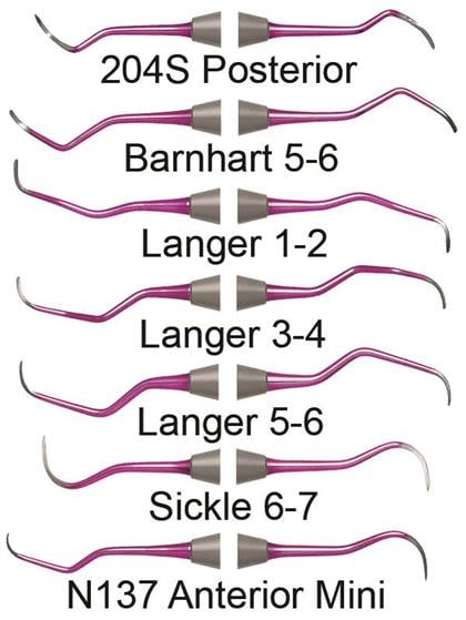 Nordent ImplaMate Implant Scaler, Offset Sickle N67, Double-End, Titanium Tips, DuraLite ColorRings Handle, 9.5mm, CEISN67