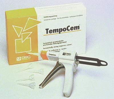 TempoCem Smartmix Temporary Cement, Eugenol ZOE Formula, 2-11g Syringes & 10 Tips, Kit, 212129