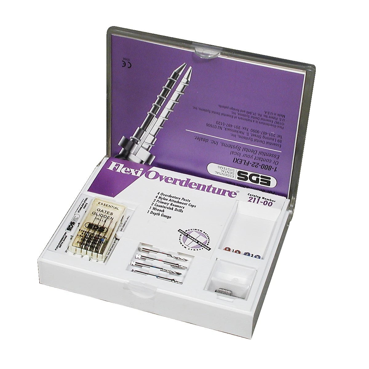 Flexi-Overdenture Stainless Steel Post Refill, Size 2, Blue, 6 Posts, 230-02