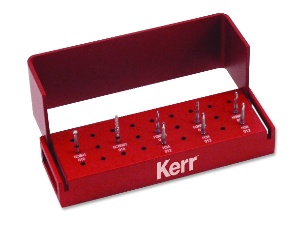 Kerr AXIS Logic Set Crown Removal LS-102, 4 Burs (1 Diamond Super Coarse, 1 Diamond Round End Cone, 1 Carbide 36RS, 1 Carbide 34)