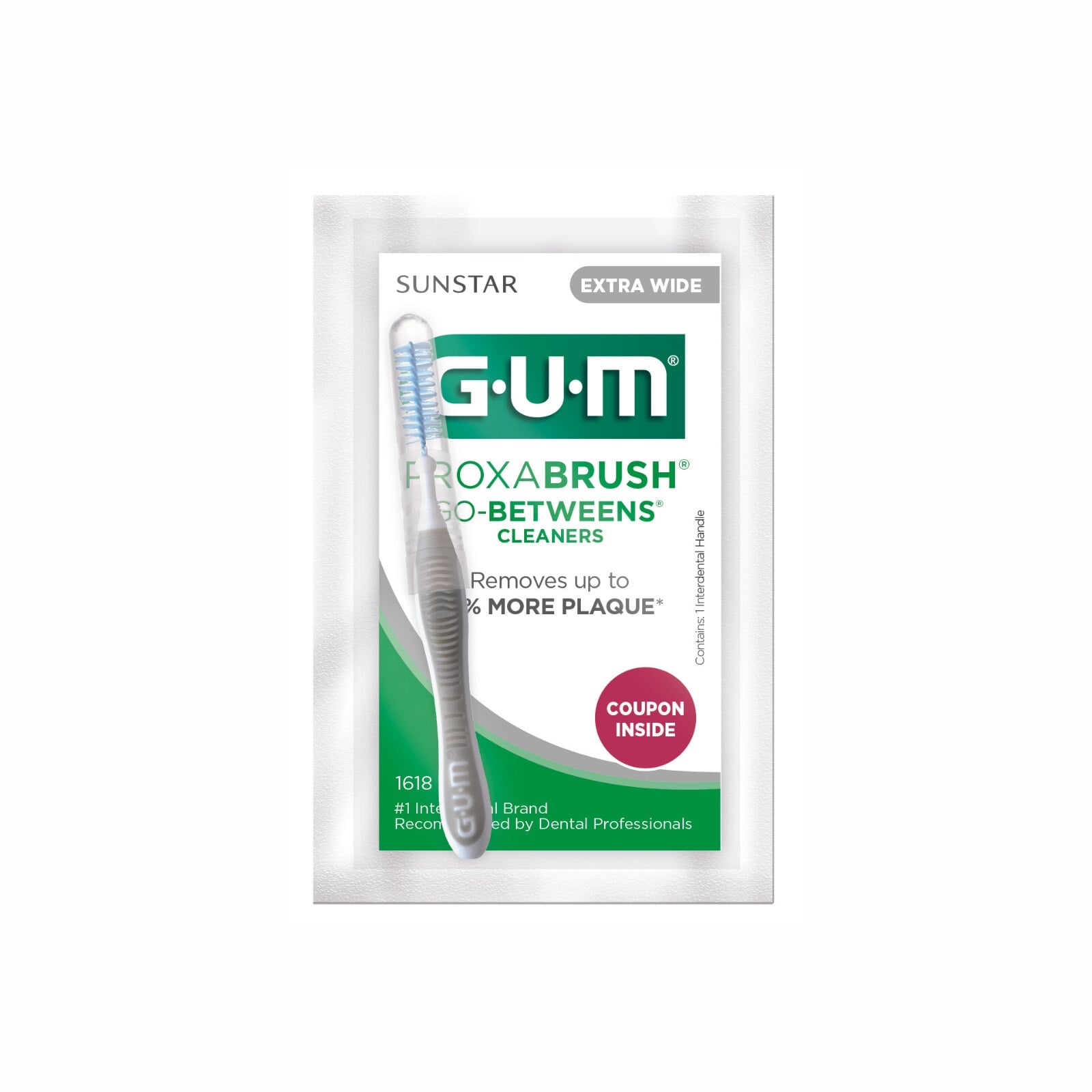 GUM Proxabrush Go-Betweens Interdental Cleaners, Extra Wide, Tapered, Gray, 36/Box, 1618PQ