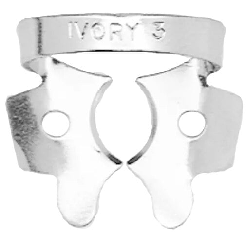 Ivory Rubber Dam Clamp #3 Winged, Stainless Steel, Small Molar, 50057322