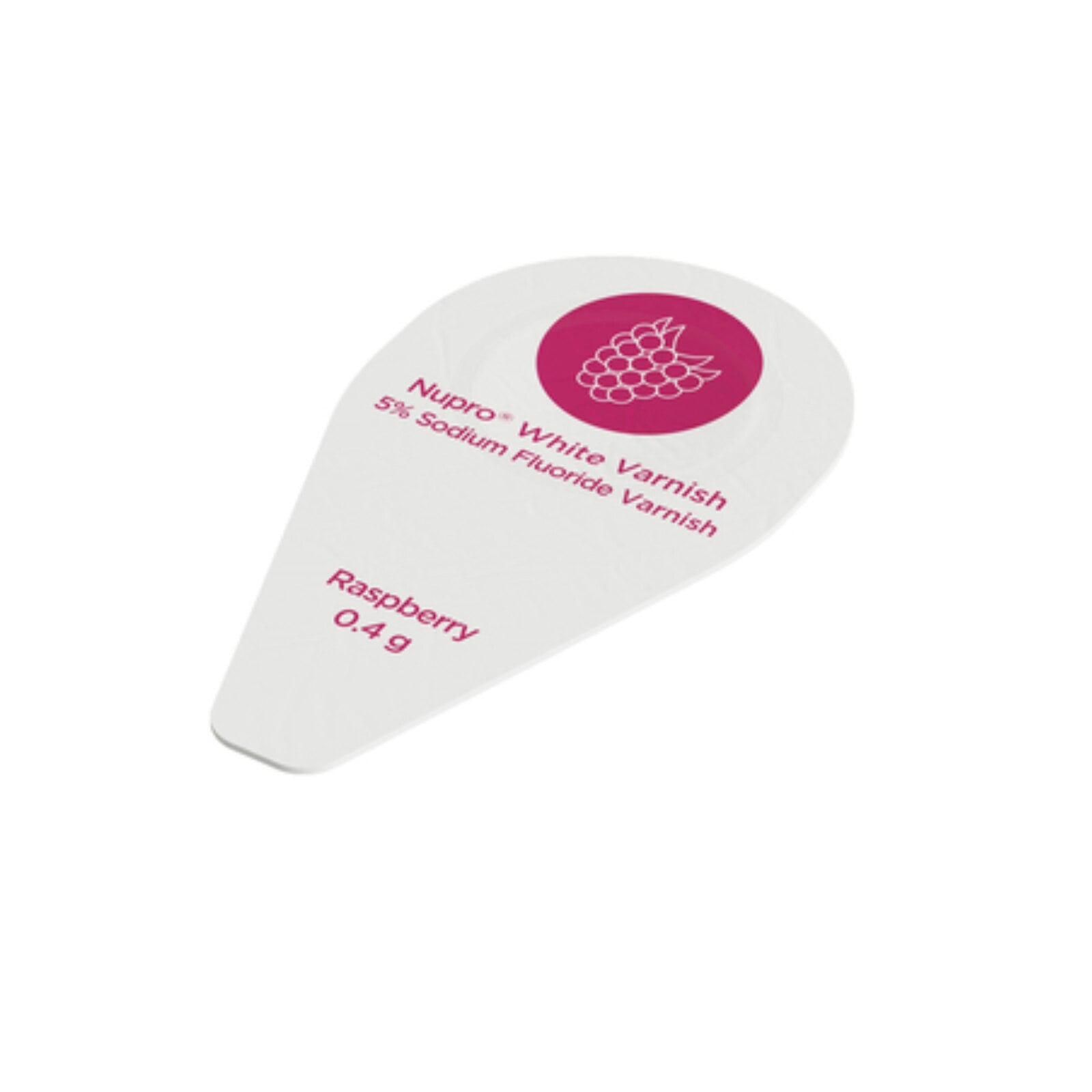 NUPRO® White Varnish Easy Application Package, 5% Sodium Fluoride, Raspberry, 0.4 g, 500/Pkg, 130328