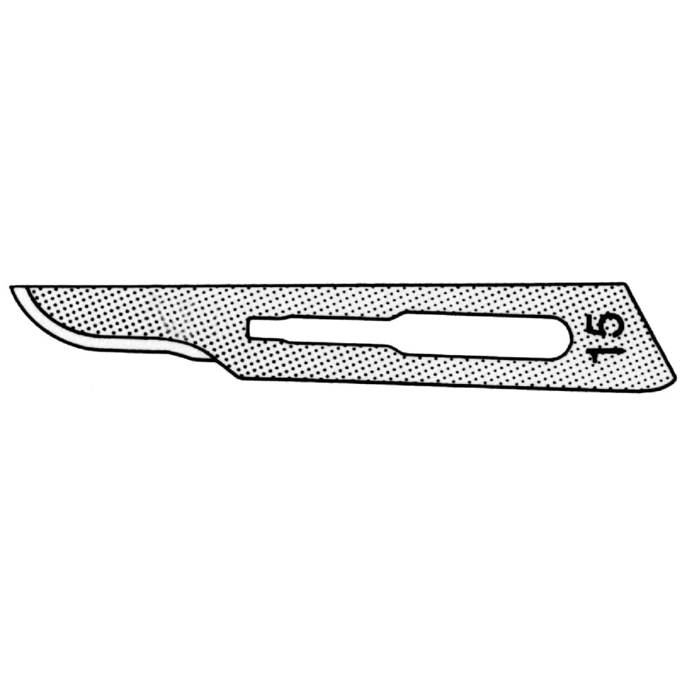 Miltex #15C Stainless Steel Sterile Surgical Blade, Angled, 100/Box, 4-315C