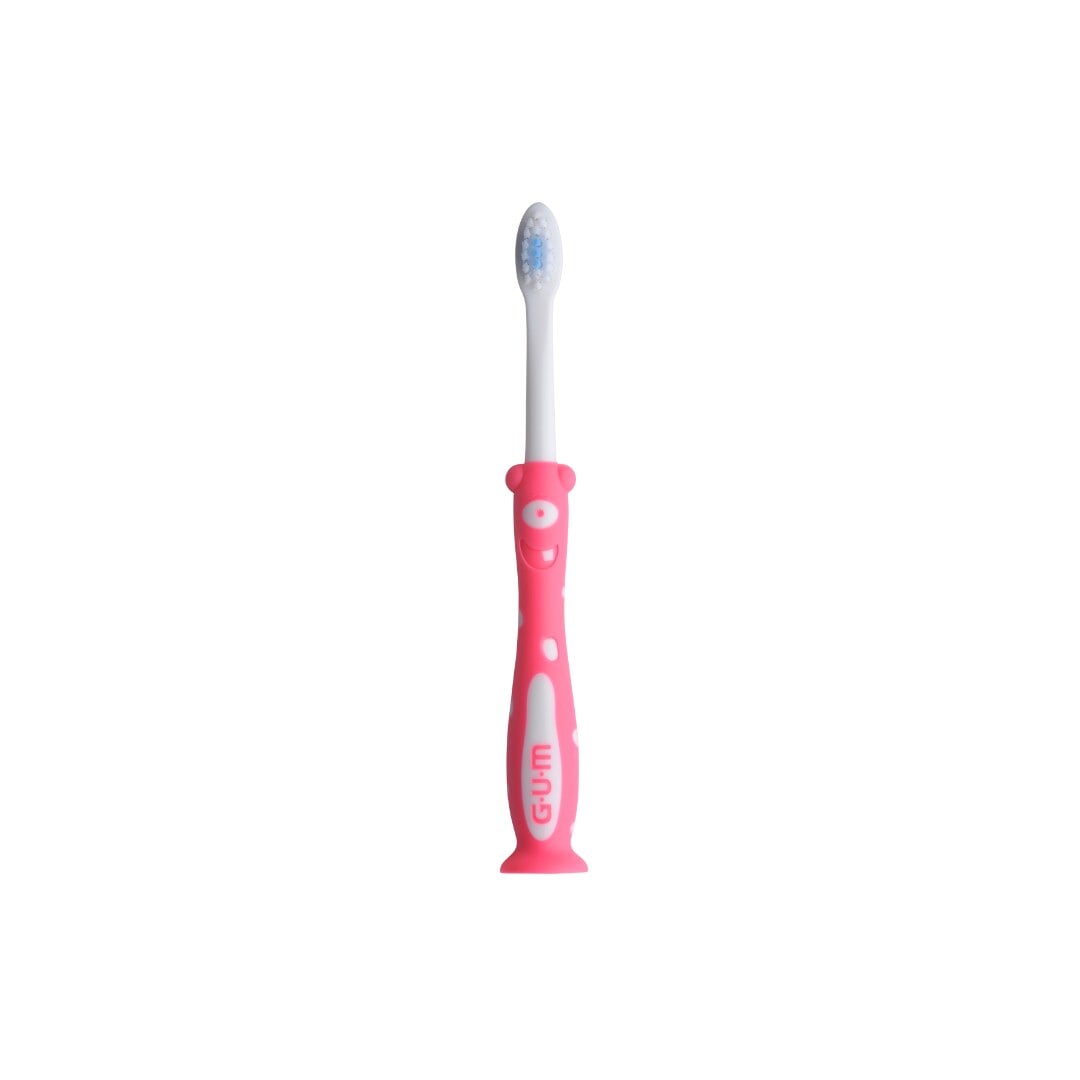 GUM Monsterz Kids Toothbrush, Ages 2+, Ultra-Soft, Assorted Colors, Suction Cup Base, 12/Pk, 901P