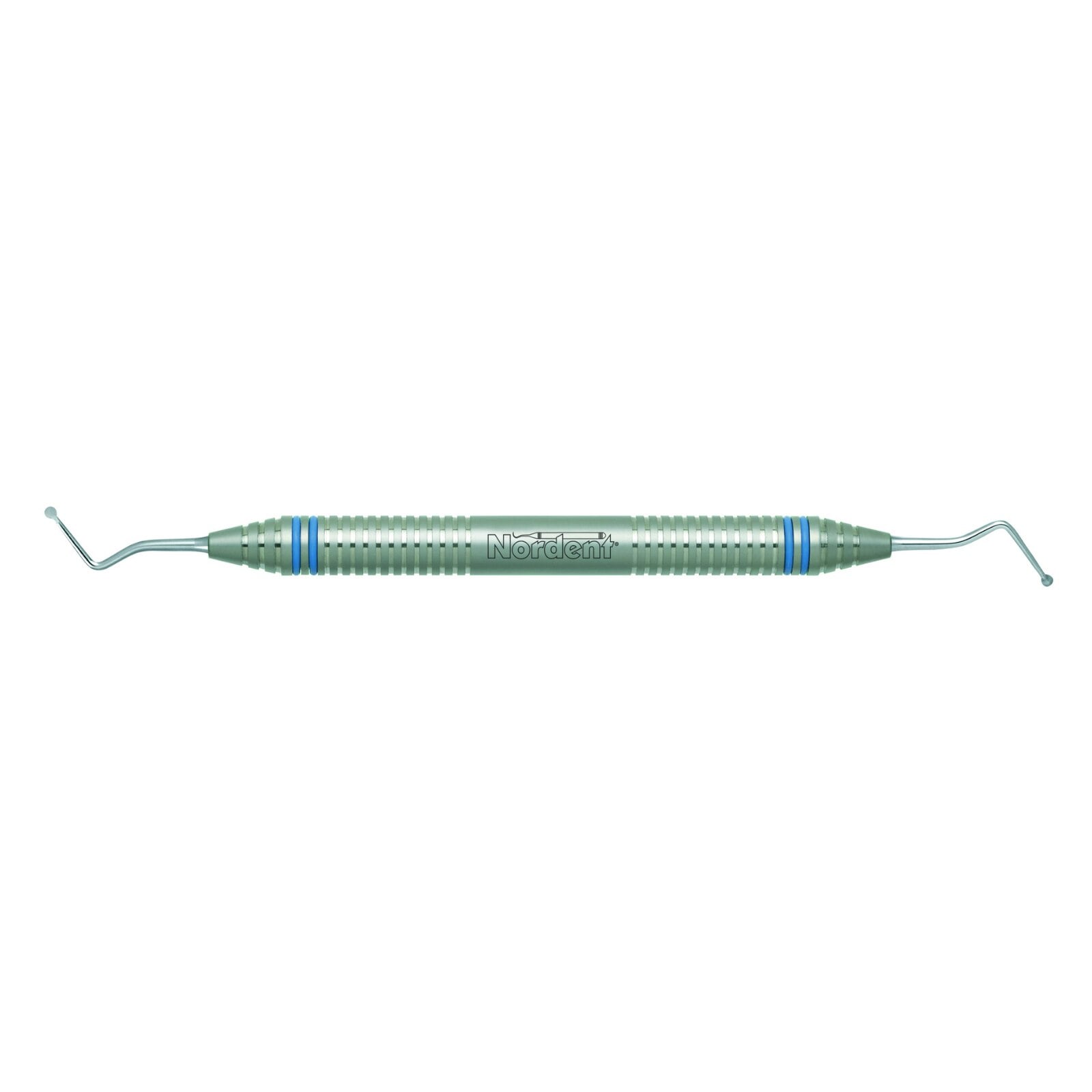 Nordent Excavator DE Long Shank Spoon #13 (Size #19), 2.0 mm Head, DuraLite ColorRings Handle, Stainless Steel, Double End
