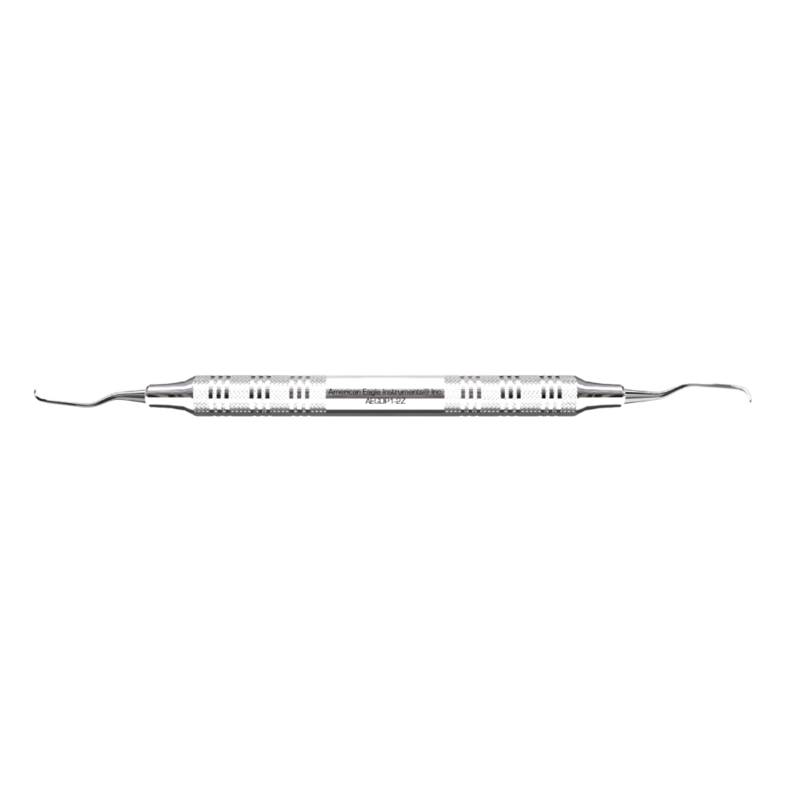 American Eagle Gracey +3 Deep Pocket Curette 1/2, Double End, EagleLite Stainless Steel Handle, 3/8" (9.5 mm), AEGDP1-2Z