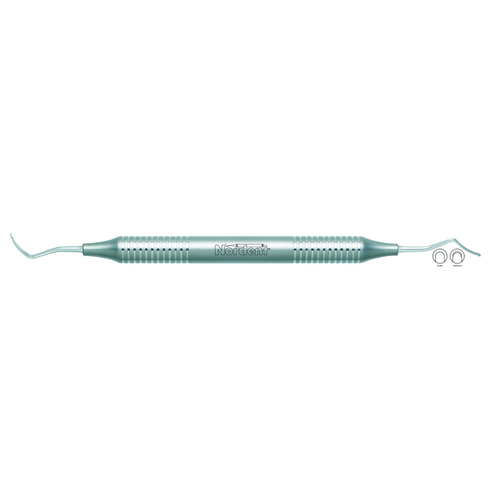 Nordent Gingival Cord Packer #222, Plain Anatomical, Double-Ended, DuraLite Round Handle, REGPNP222