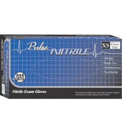 Pulse™ Nitrile Powder-Free Exam Gloves, X-Large, Dark Lavender Blue, Chemo Rated, Textured, 200/Box, 177352