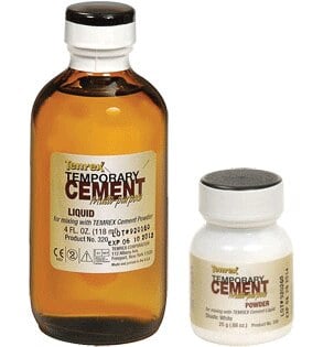 Temrex Zinc Oxide Eugenol Temporary Cement Powder, Yellow-Gray, 100 g Bottle, 342