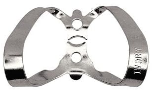 Ivory Rubber Dam Clamp #9, Winged, Anterior Labial, Stainless Steel, Single, 50057384