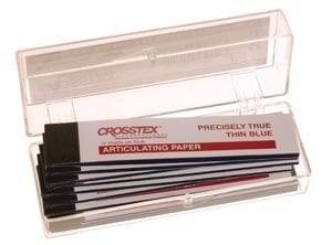 Crosstex Articulating Paper, X-Thin Blue, 0.0015" (38 Microns), 12 Books of 12 Sheets, 144 Sheets/Box, TPXT