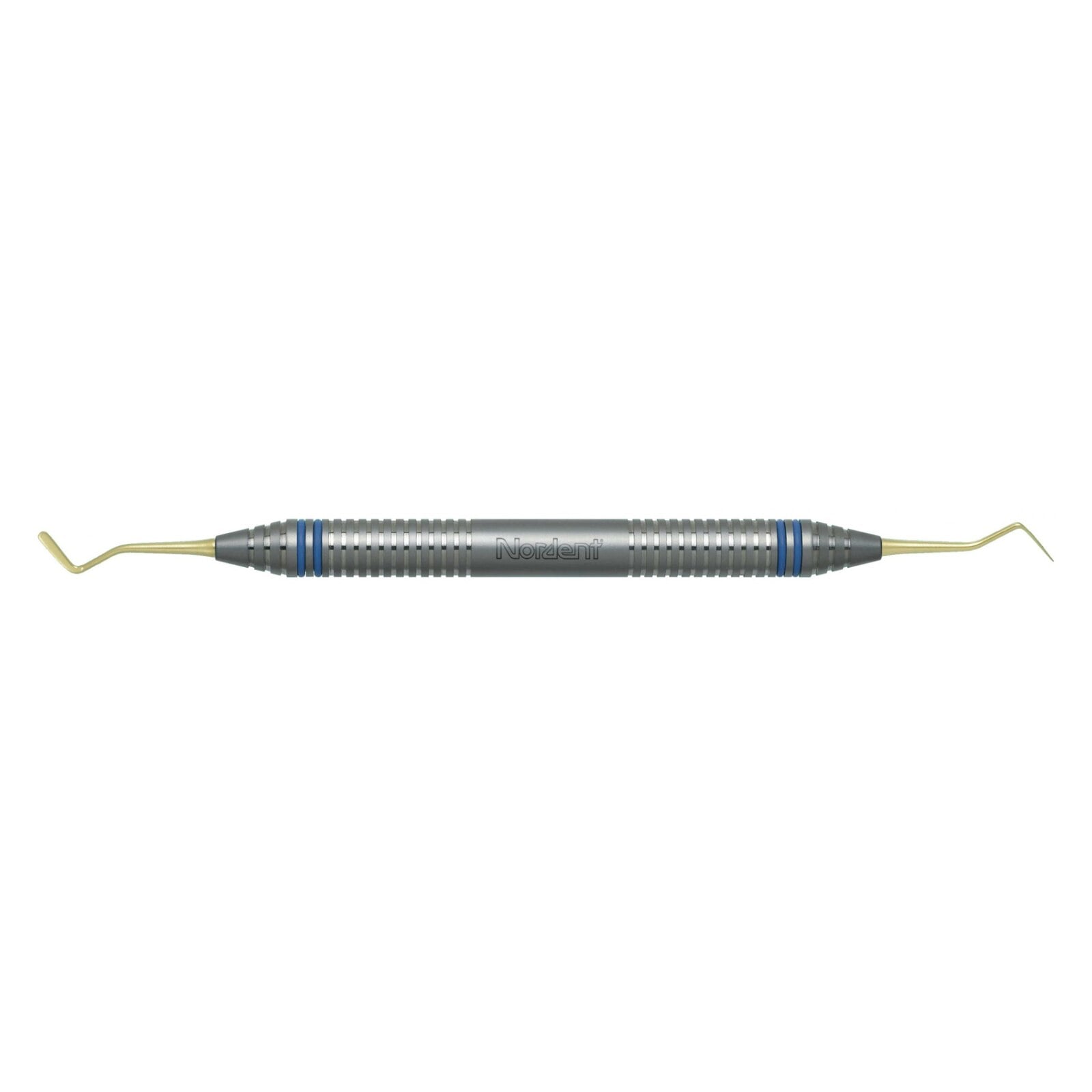 Nordent Composite Placement Instrument, #40T, Double Paddle, Titanium Nitride Coated, DuraLite ColorRings Handle, Stainless Steel, Double End