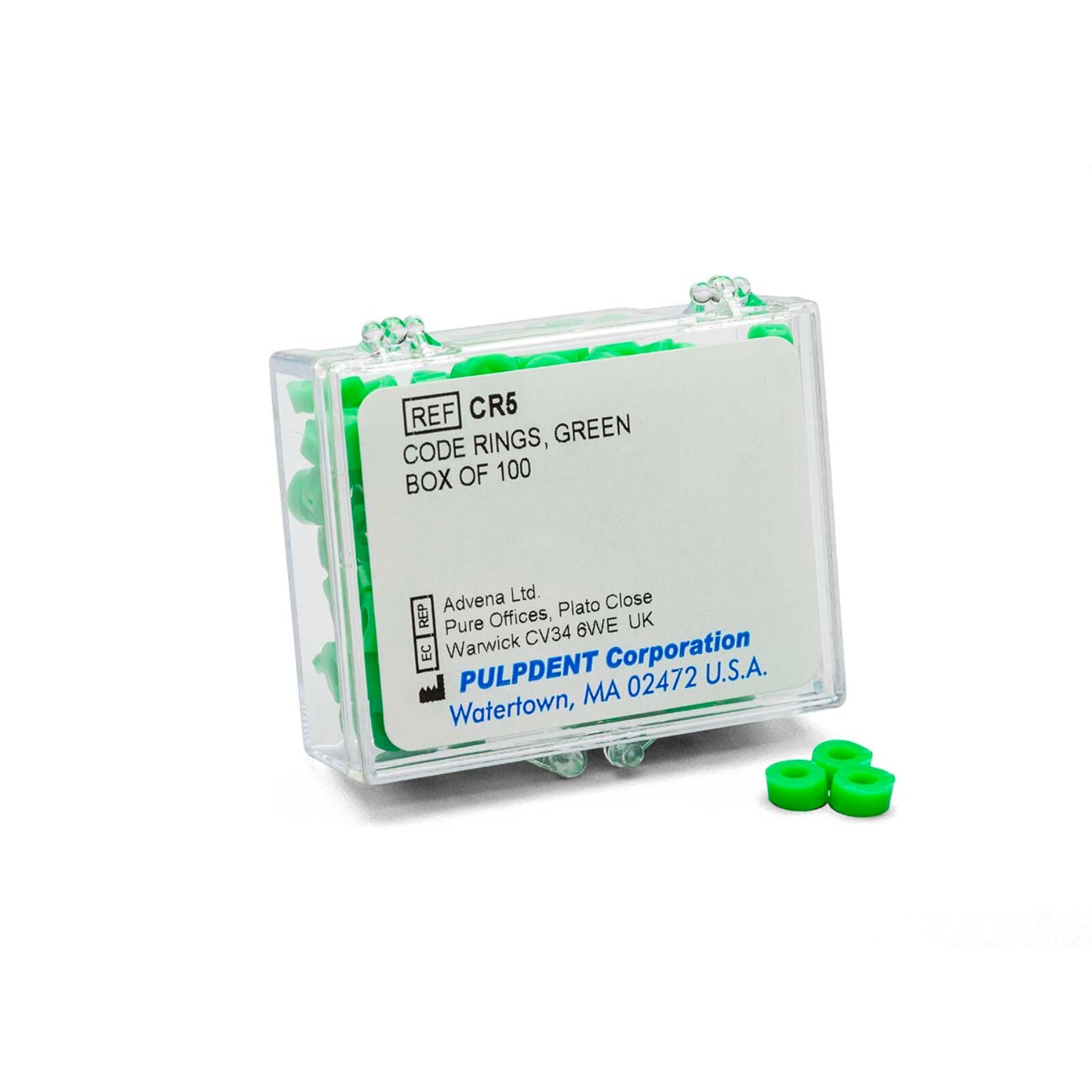 Pulpdent Code Rings, Large, Green, Silicone, 7/32" ID x 5/32" Wide, 60/Pk, CR5-60L
