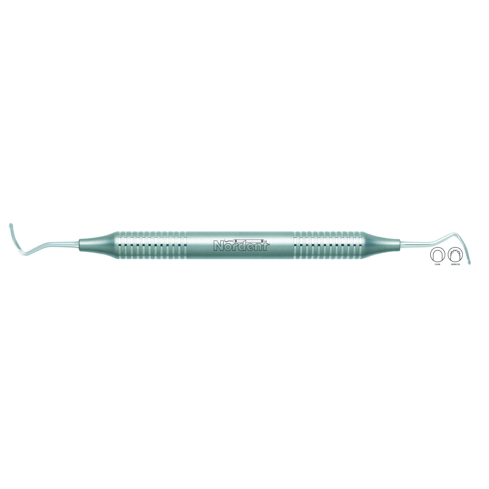 Nordent Gingival Cord Packer, Double-Ended, Plain, #213 Anatomical, 45° Offset Blades, DuraLite Round Handle, REGPNP213