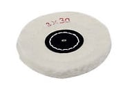 Buffalo Dental Muslin Buff Wheel, 3" x 30-Ply, Center Hole, Tapered Chuck Mount, 07910