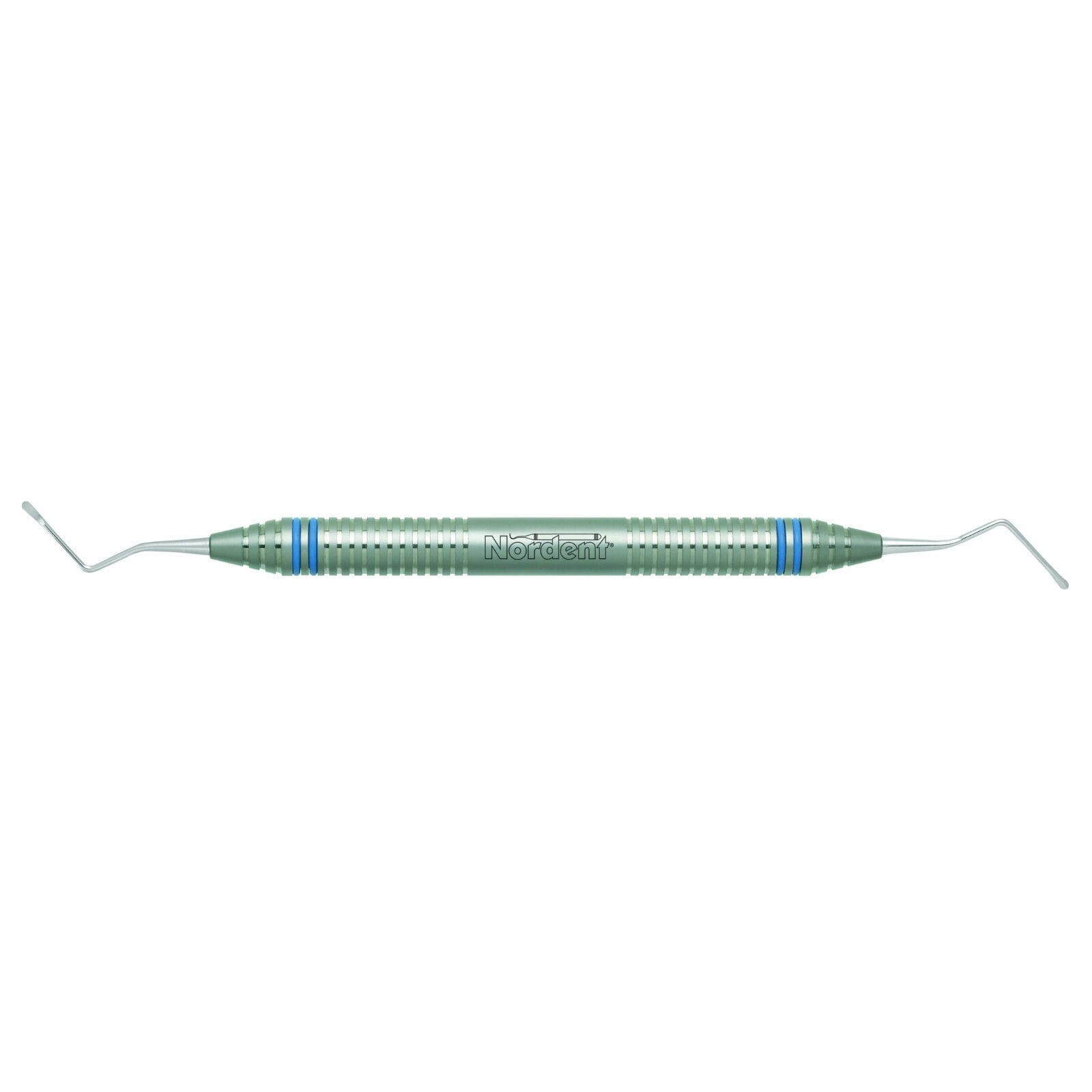 Nordent #31L Endodontic Excavator, Double-Ended, Long Shank, Elongated Spoon Blade 1.6 mm, DuraLite ColorRings Handle, Stainless Steel