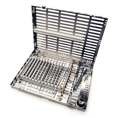 Hu-Friedy IMS Signature Series Large Instrument Cassette, 16-Instrument with Accessory Area, White, 8" x 11" x 1.25", IM4162