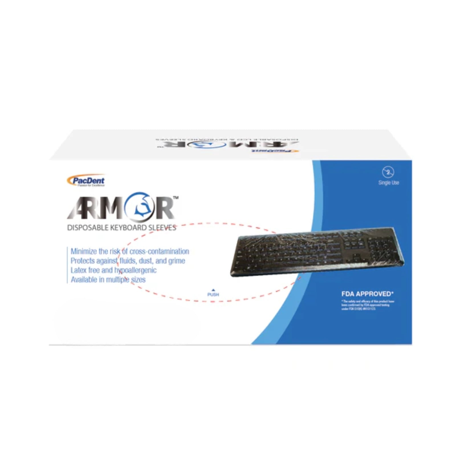 Armor Keyboard Barrier Sleeves, 19" x 26", Clear, Disposable, 250/Box