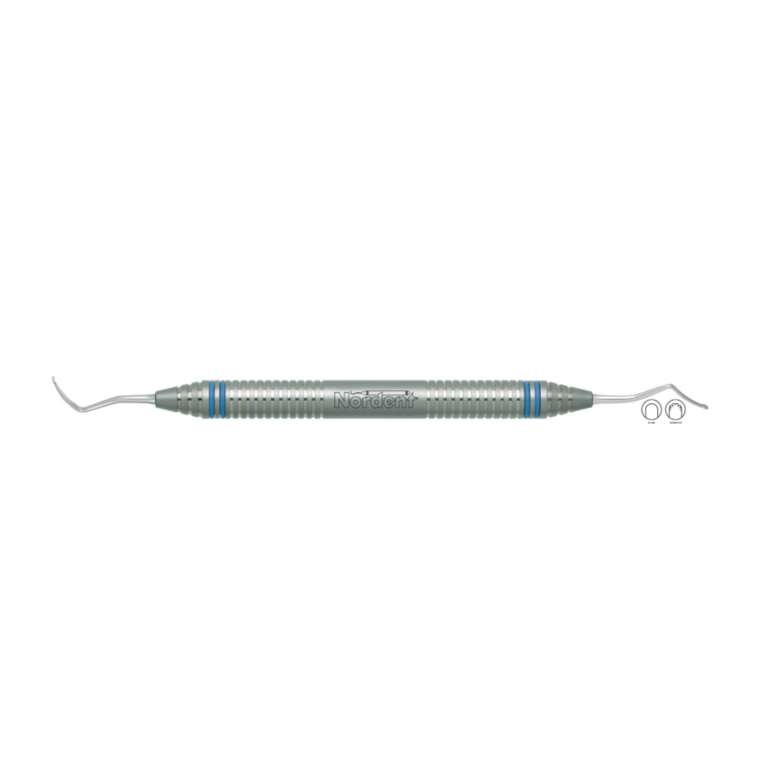 Nordent Gingival Cord Packer, Double-Ended, Plain, #222 Anatomical (Opposing Angles), Medium Round Handle, RGPNP222
