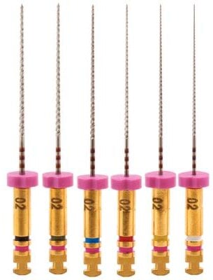 K3 Nickel-Titanium Rotary Endodontic Files, 21 mm, .02 Taper, Assorted Sizes #15-40, 6/Pkg, 825-2021