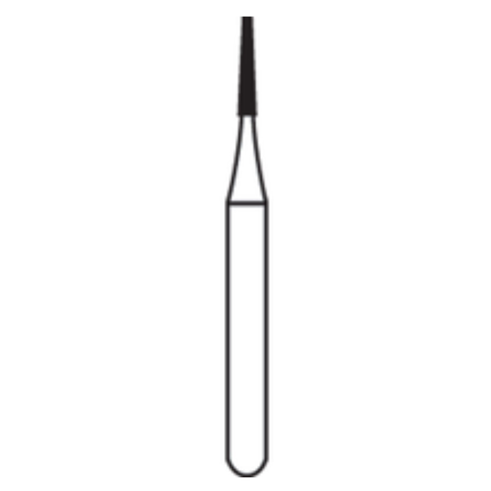 Alpen FG Carbide Bur #169L, Long Tapered Fissure, 0.9 mm Head Diameter, Friction Grip, Clinic Pack, 100/Pk