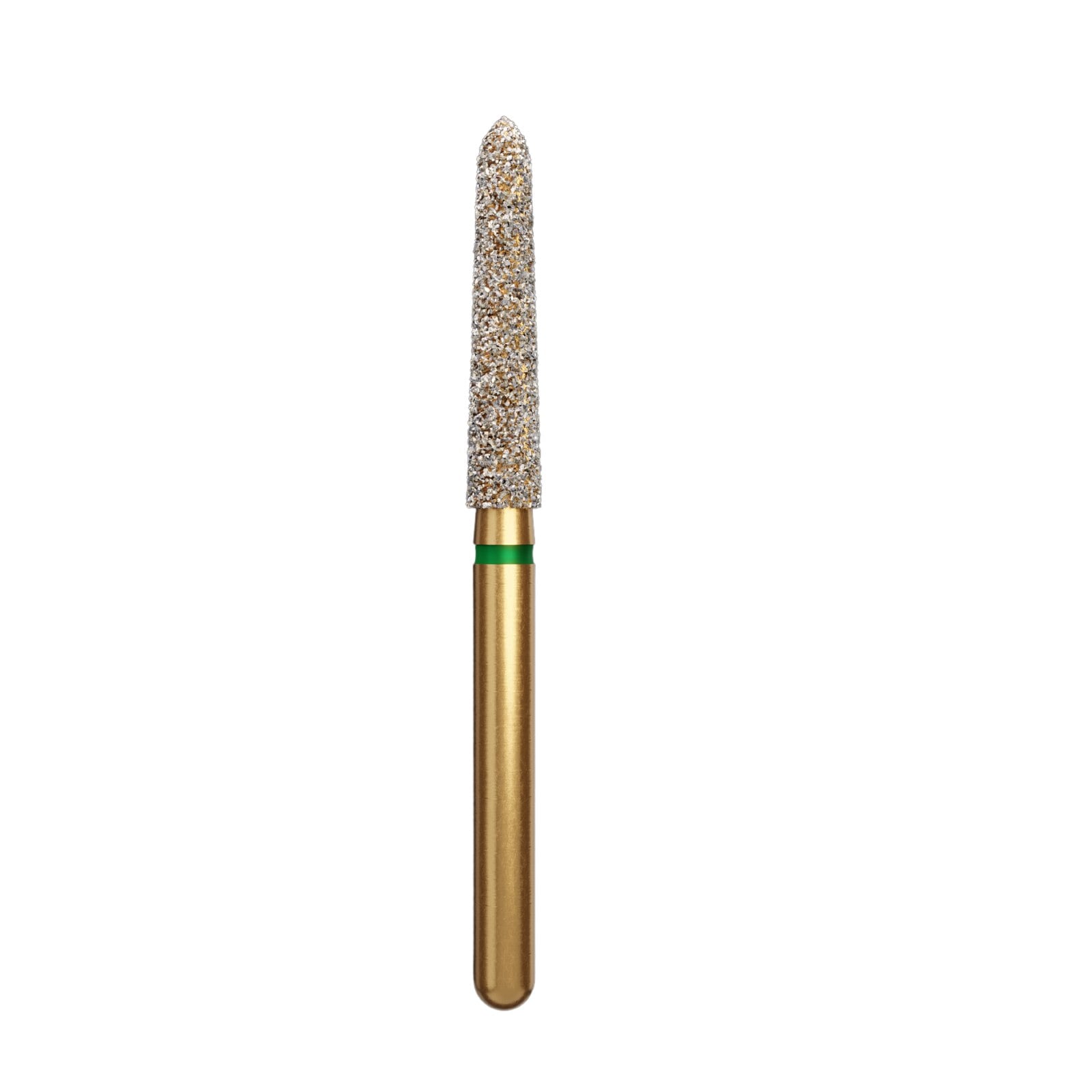 Alpen Multi-Use Diamond Bur, Friction Grip, Super Coarse, Curettage/Tapered Pointed End, #879K-021, 2.1 mm Diameter, 10.0 mm Length, Black, 5/Pk