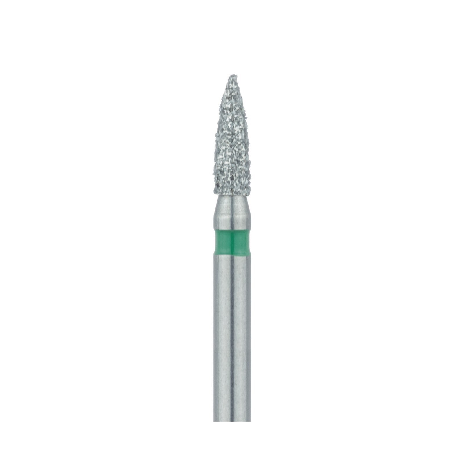 Meisinger 861KF-012-FG Fine Diamond Bur, Flame Shape, 1.2 mm Head, Fine Grit (Red), Safe End, Friction Grip, Multi-Use, 5/Pack