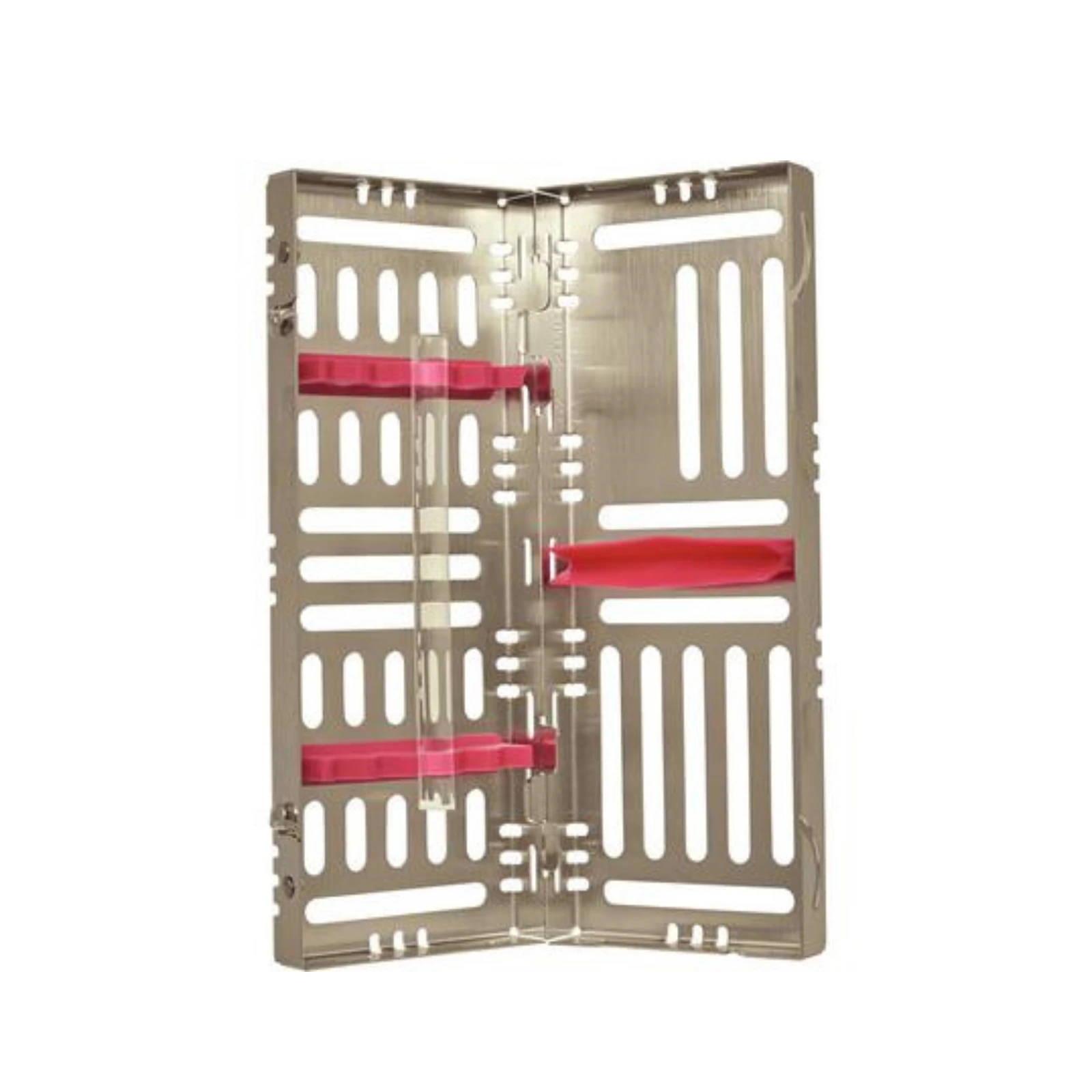 Nordent Sterilization Cassette, Stainless Steel, Easy-open Side Spring Latches, Small, 5 Instrument Capacity, Banana, 3"W x 8"L x 1.25"H