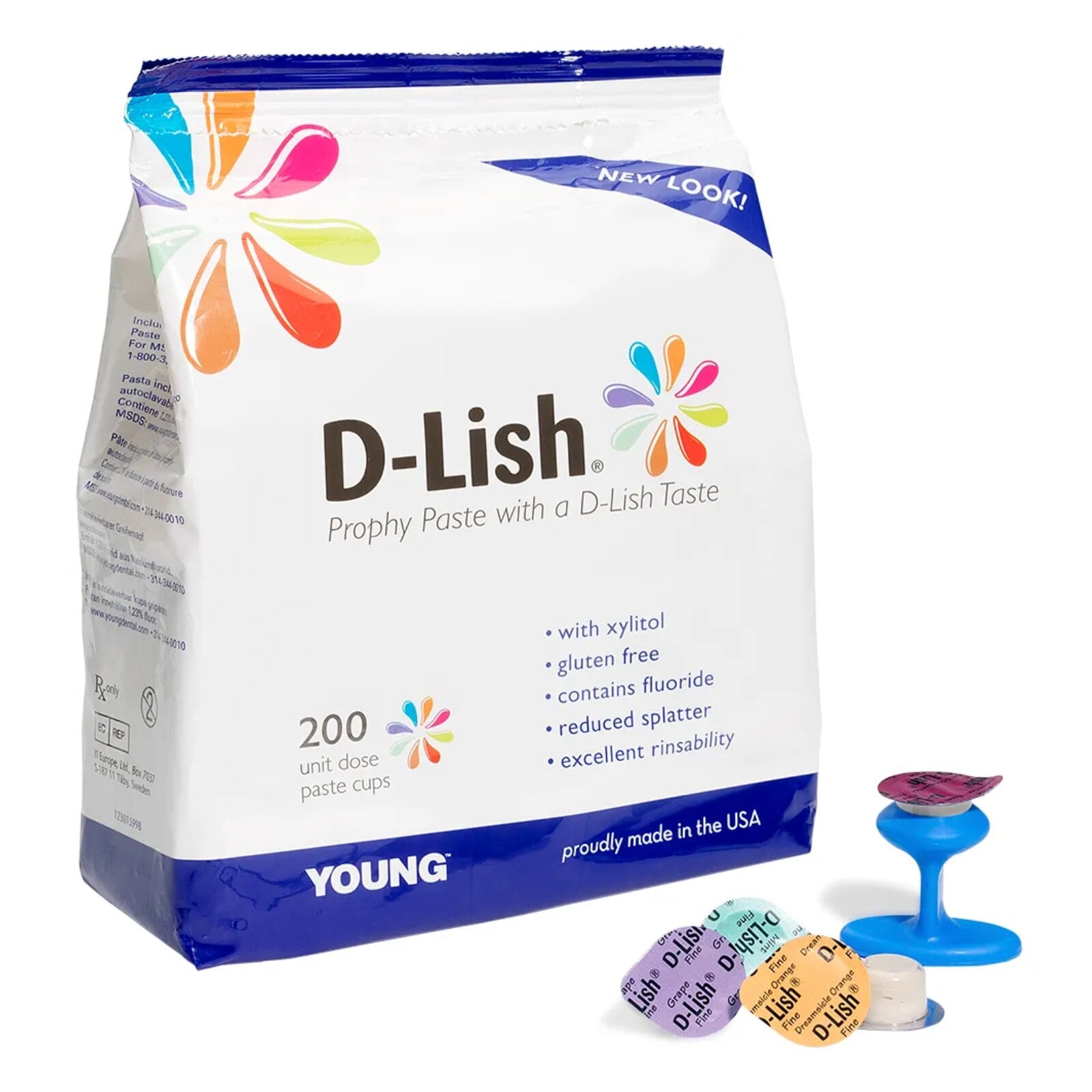 D-Lish Prophy Paste, Medium Grit, Cherry, 1.23% Fluoride, Gluten Free, 200/Bx, 302120
