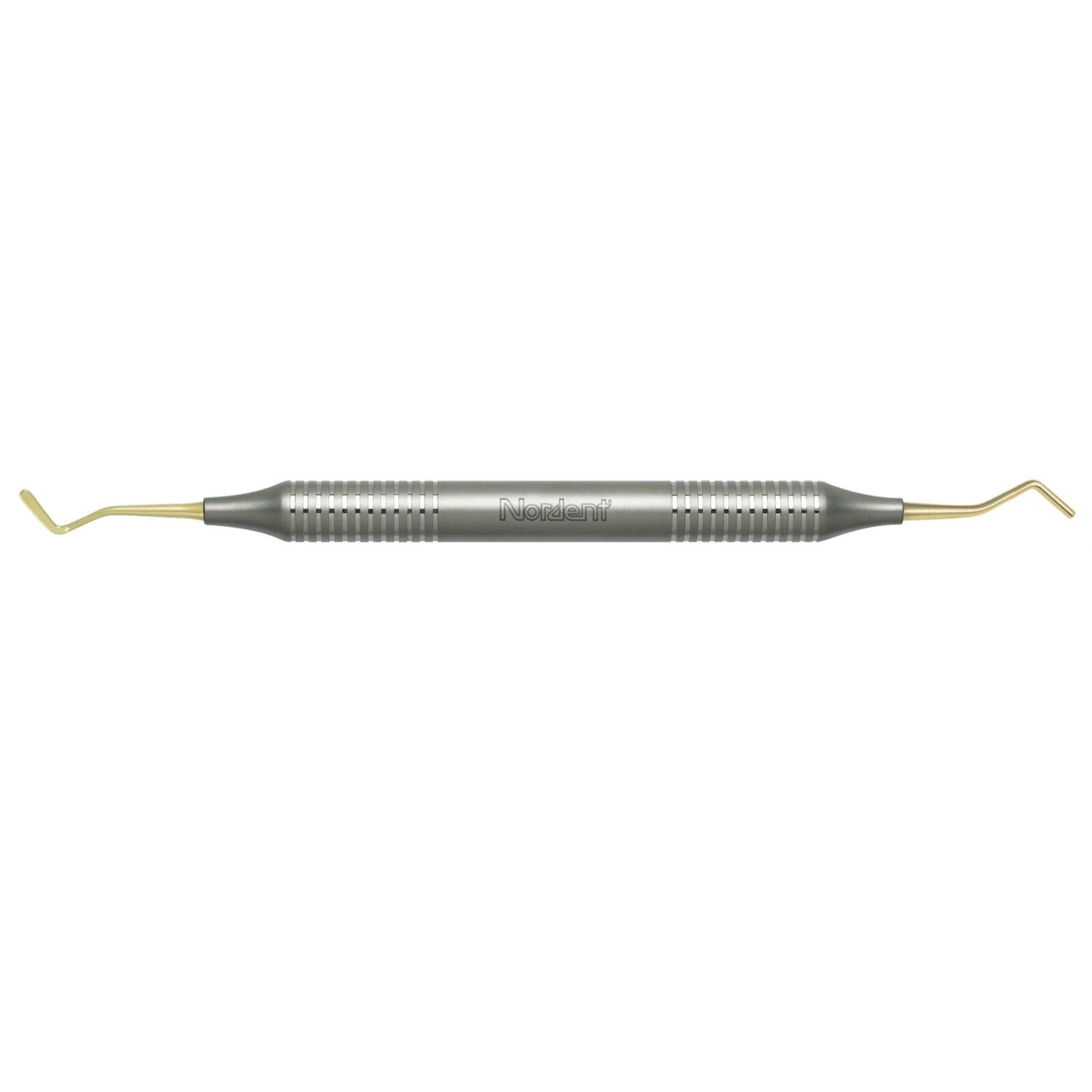 Nordent Composite Placement Instrument #53, Paddle/Acorn, Double-Ended, Titanium Nitride Coated, DuraLite Round Handle, Stainless Steel