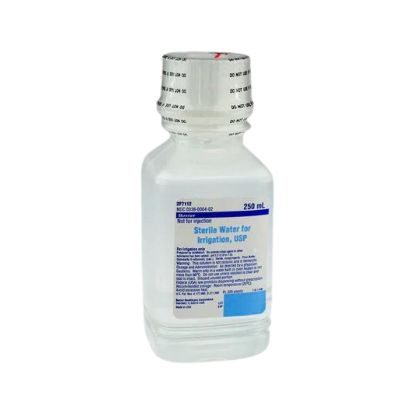 Sterile Water for Irrigation, USP, 250 mL Plastic Pour Bottle, 24/Case (Baxter Healthcare)