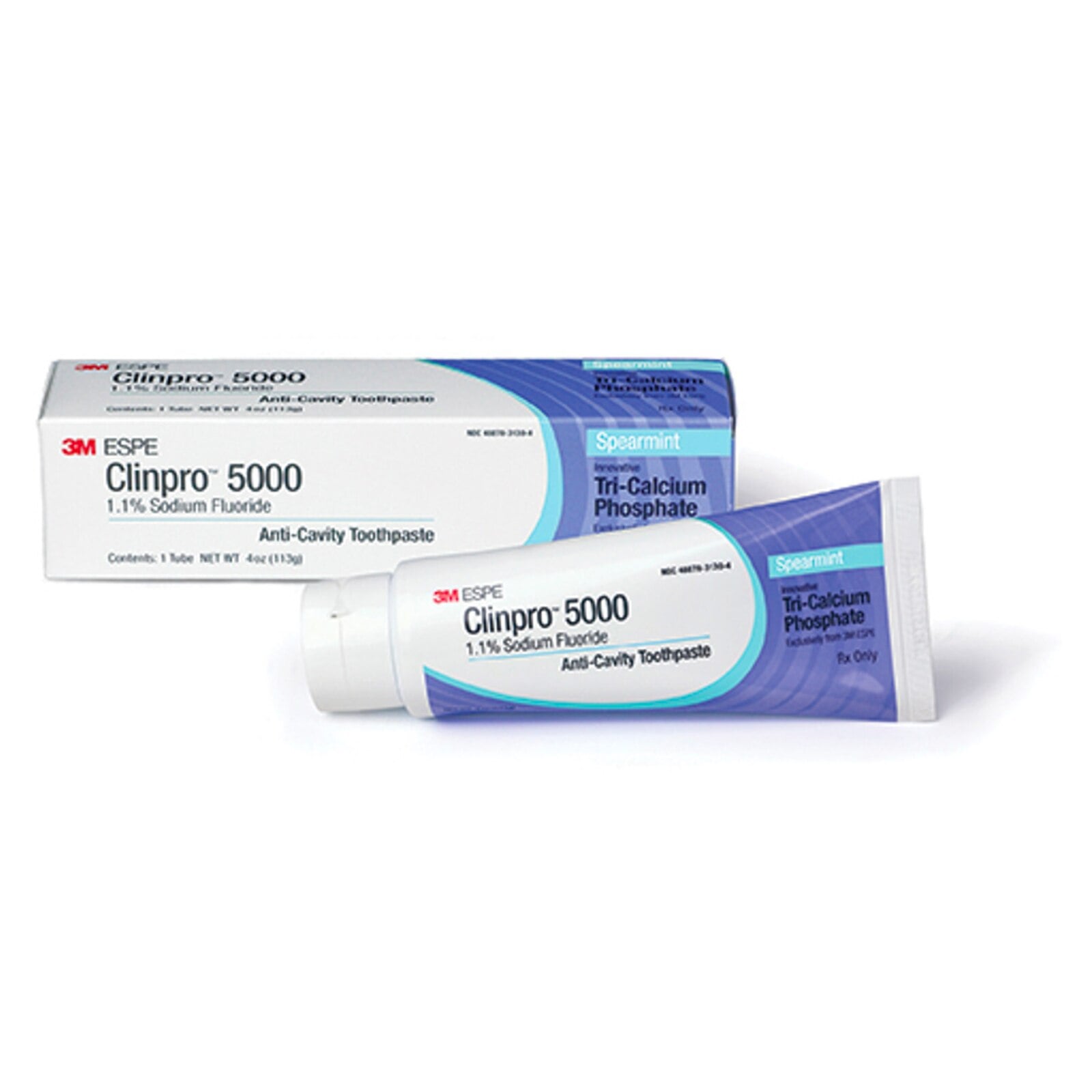 Clinpro 5000 Toothpaste, 1.1% Sodium Fluoride, Spearmint, 4 oz Tube, 24/Case