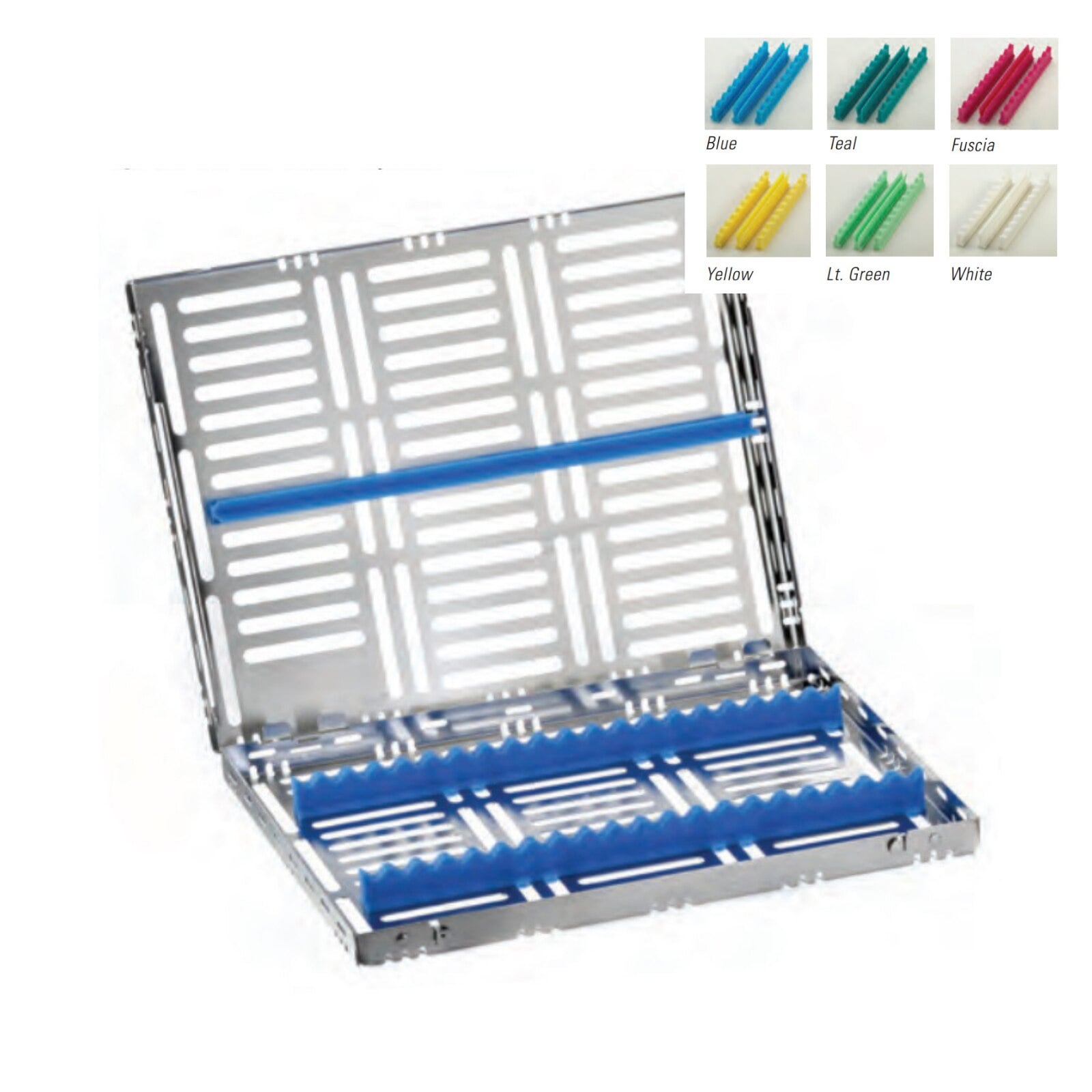 Nordent Sterilization Cassette, Large, 16 Instrument Capacity, Stainless Steel, Coconut, 8" W x 11" L x 1.25" H