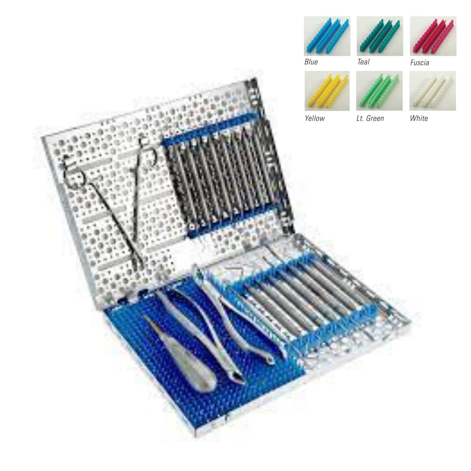 Nordent Cassette Double Sided 24 Instruments, Stainless Steel, Large, 8 in x 11 in x 1.25 in, Autoclavable/Chemiclavable, C3