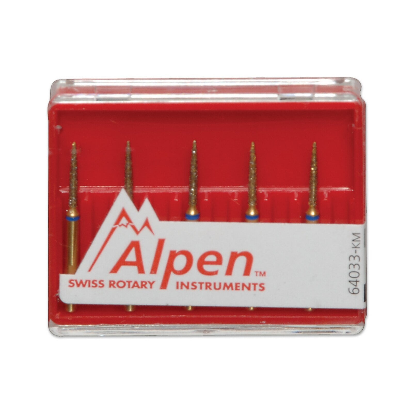 Alpen® Multi Use Diamond Burs – FG, Football, Super Coarse, Black, #368, 2.0 mm Diameter, 5.0 mm Length, 5/Pkg