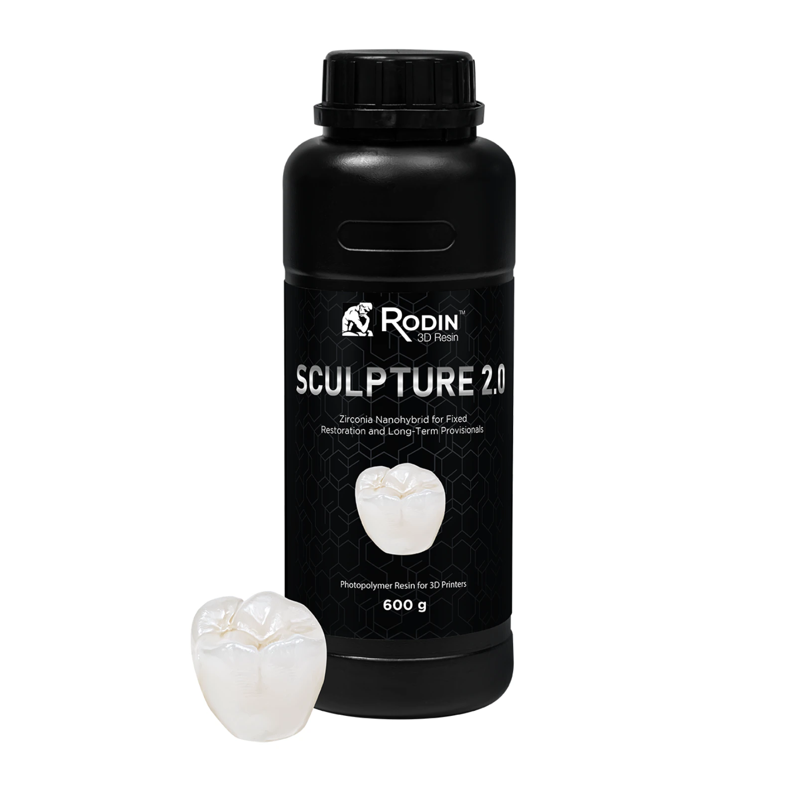 Pac-Dent Rodin Sculpture 2.0 Ceramic Nanohybrid 3D Resin, Shade C3, 600 g Bottle, 23900