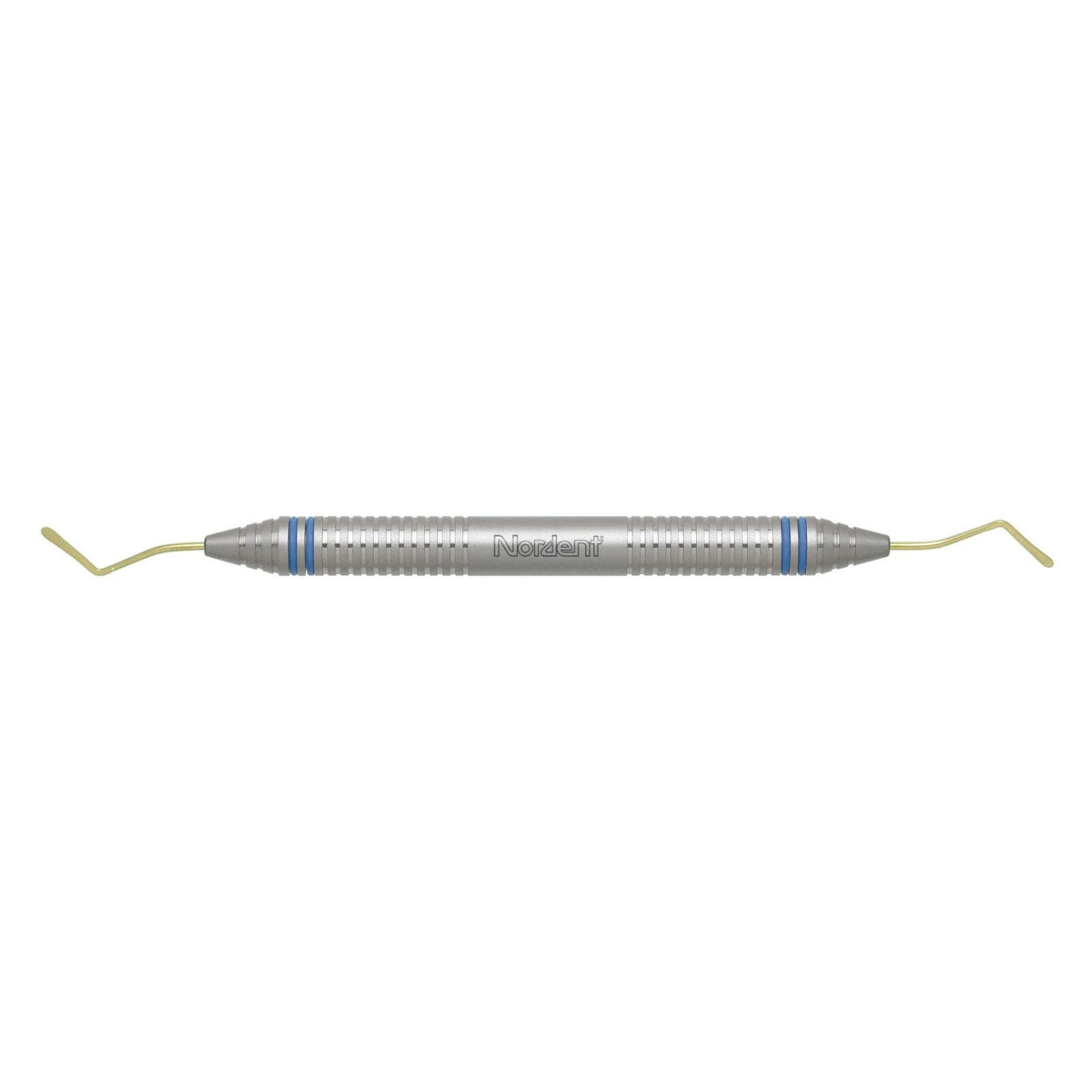 Nordent Composite Placement Instrument, #LR, Curved Double Paddle, Titanium Nitride Coated, DuraLite® ColorRings™ Handle, Stainless Steel, Double End