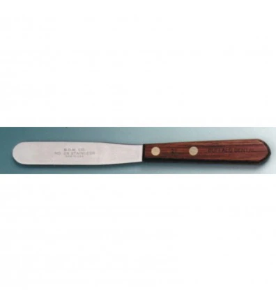 Buffalo Dental #2R Plaster & Impression Material Spatula, 4" Flexible Stainless Steel Blade, Rosewood Handle, 79340