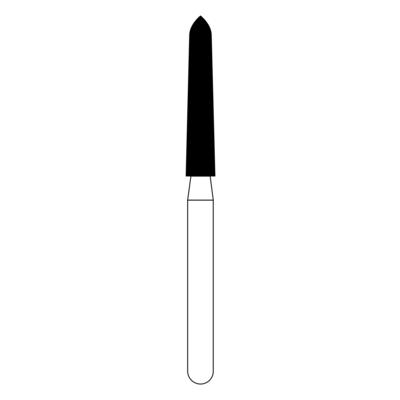NTI® FG Diamond Bur, Medium Grit, Curettage Cone Bevel End, #879K-018, 1.8 mm Diameter, 10.0 mm Length, Gray, 5/Pkg