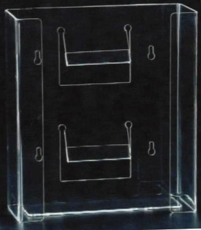 Plasdent Glove Dispenser Acrylic Double Horizontal, Clear, 10"W x 11-3/8"H x 3-7/8"D, 1500H