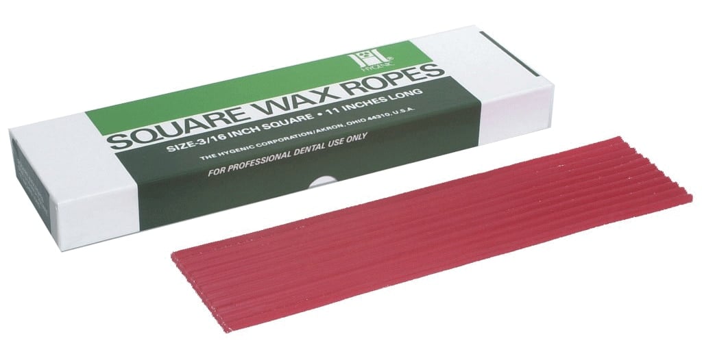 Coltene Hygenic Square Wax Ropes, White, 3/16" x 11", 44/Box, H00820