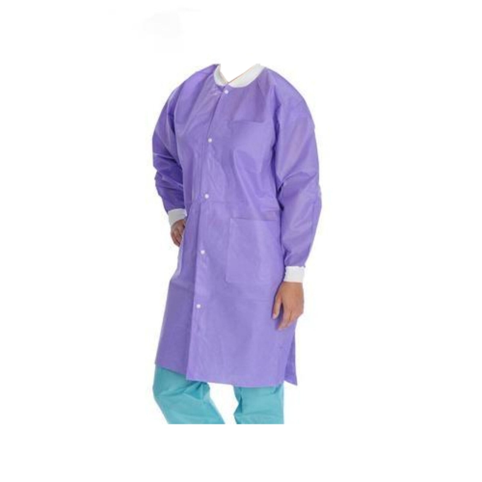 Extra-Safe Purple Lab Coat, AAMI Level 3, Fluid Resistant, XX-Large, Knee Length, 10/Pk, 3660PP2XL