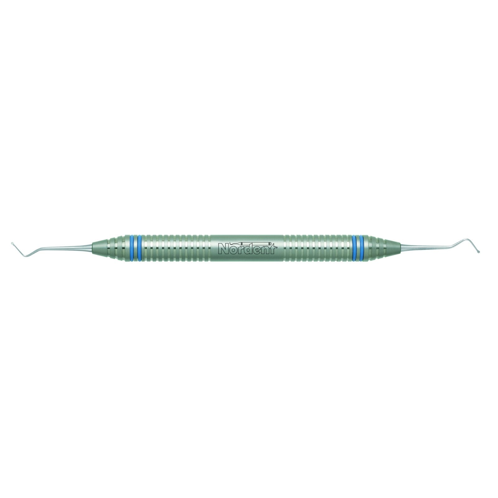 Nordent Excavator DE Spoon #1S (38/39), 1.0 mm Head, DuraLite ColorRings Handle, Stainless Steel, Double End