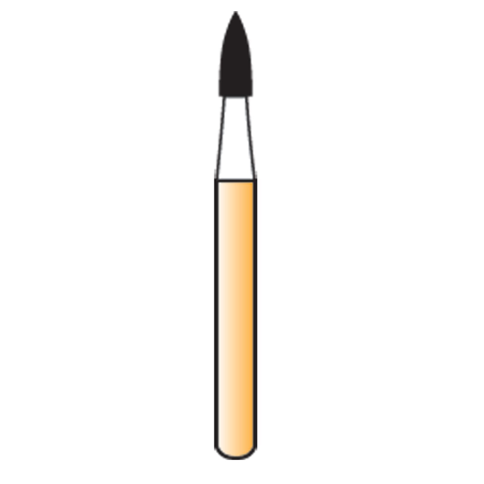 Alpen Carbide Trimming & Finishing Bur, Flame, 12-Blade, Friction Grip, #7104, 1.4 mm Diameter, 5/Pack